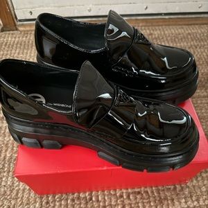 Wishbone Emmie Platform Black Patent Loafers